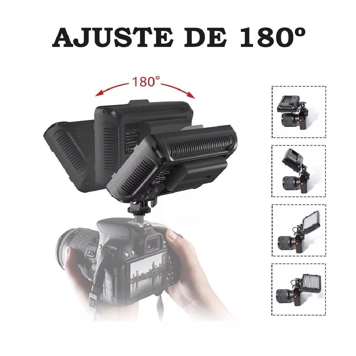 Lámpara De Video Camara 176 Leds Luz Con Regulable Batería