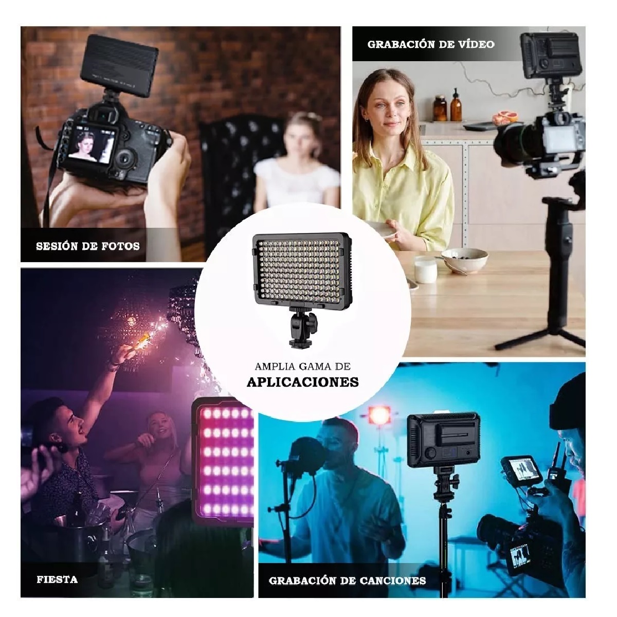 Lámpara De Video Camara 176 Leds Luz Con Regulable Batería