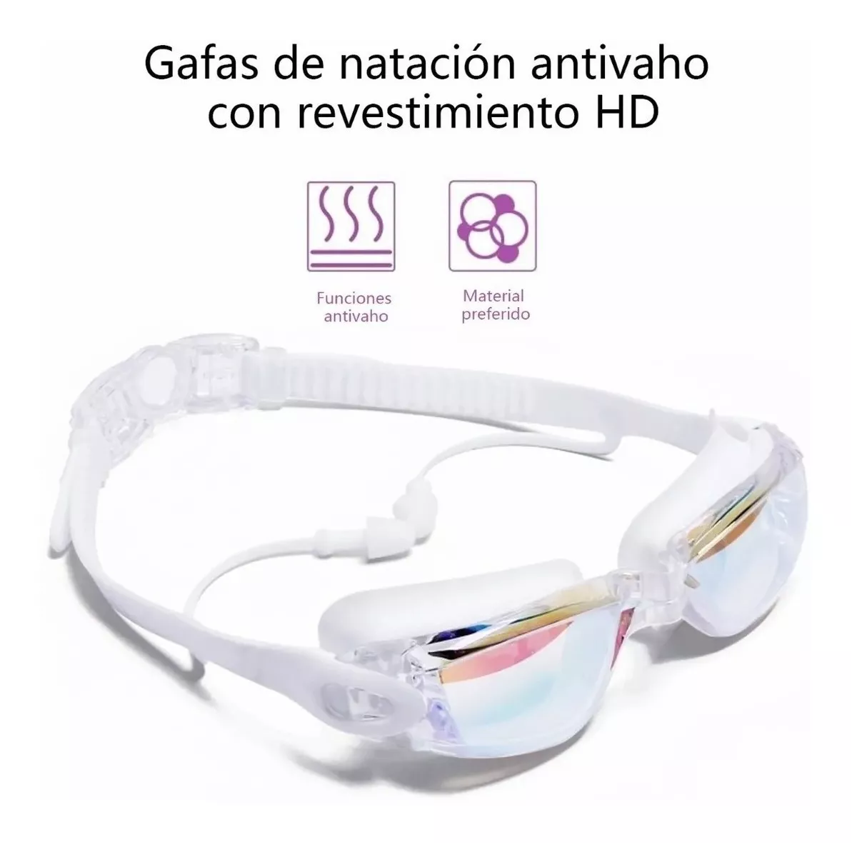 Gogles Natacion Arena Gafas Sin Fugas Protecci Uv Antiempaño Blanco
