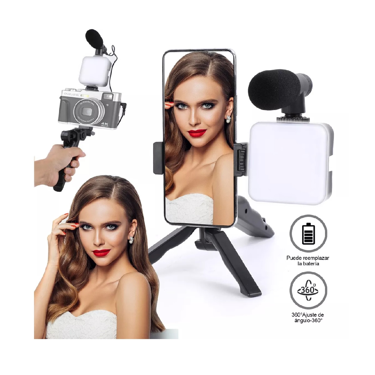 Portátil Teléfono Fotografía Luz De Relleno Led De Mano