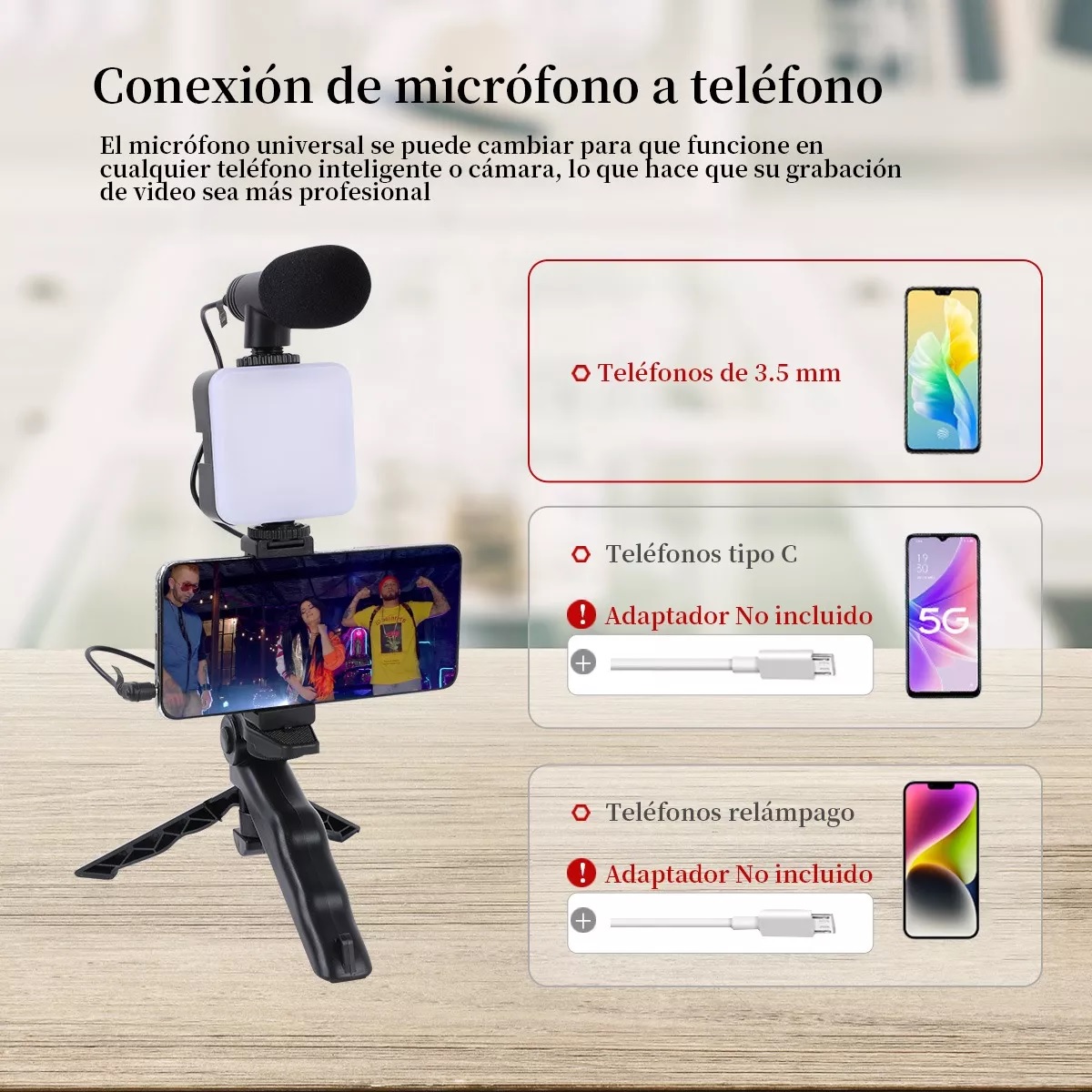 Portátil Teléfono Fotografía Luz De Relleno Led De Mano