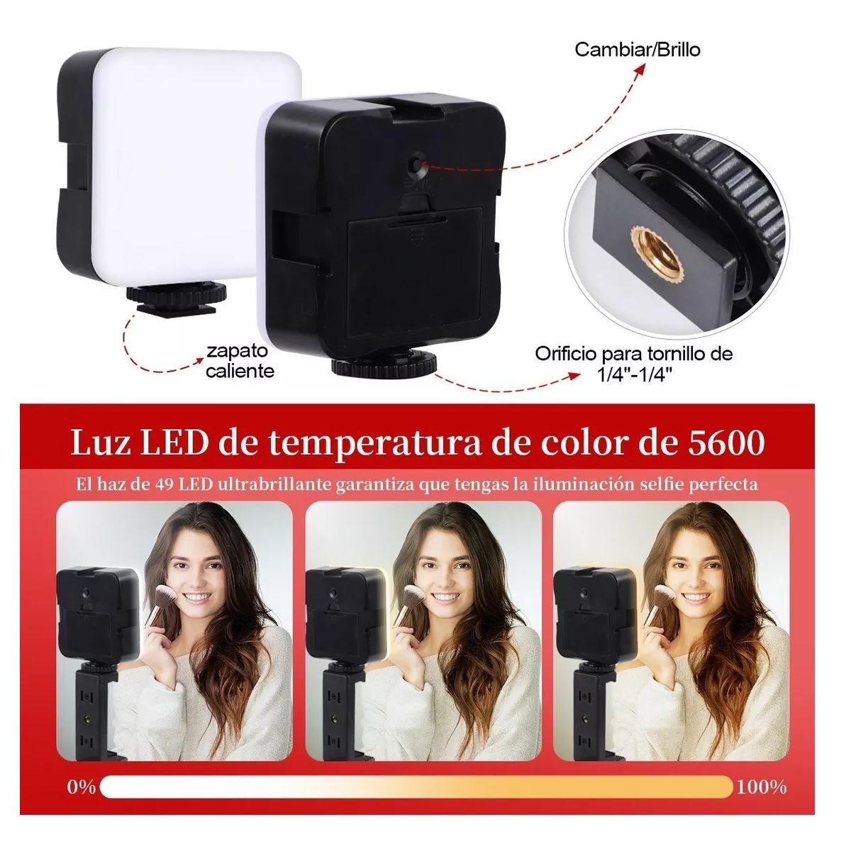 Portátil Teléfono Fotografía Luz De Relleno Led De Mano