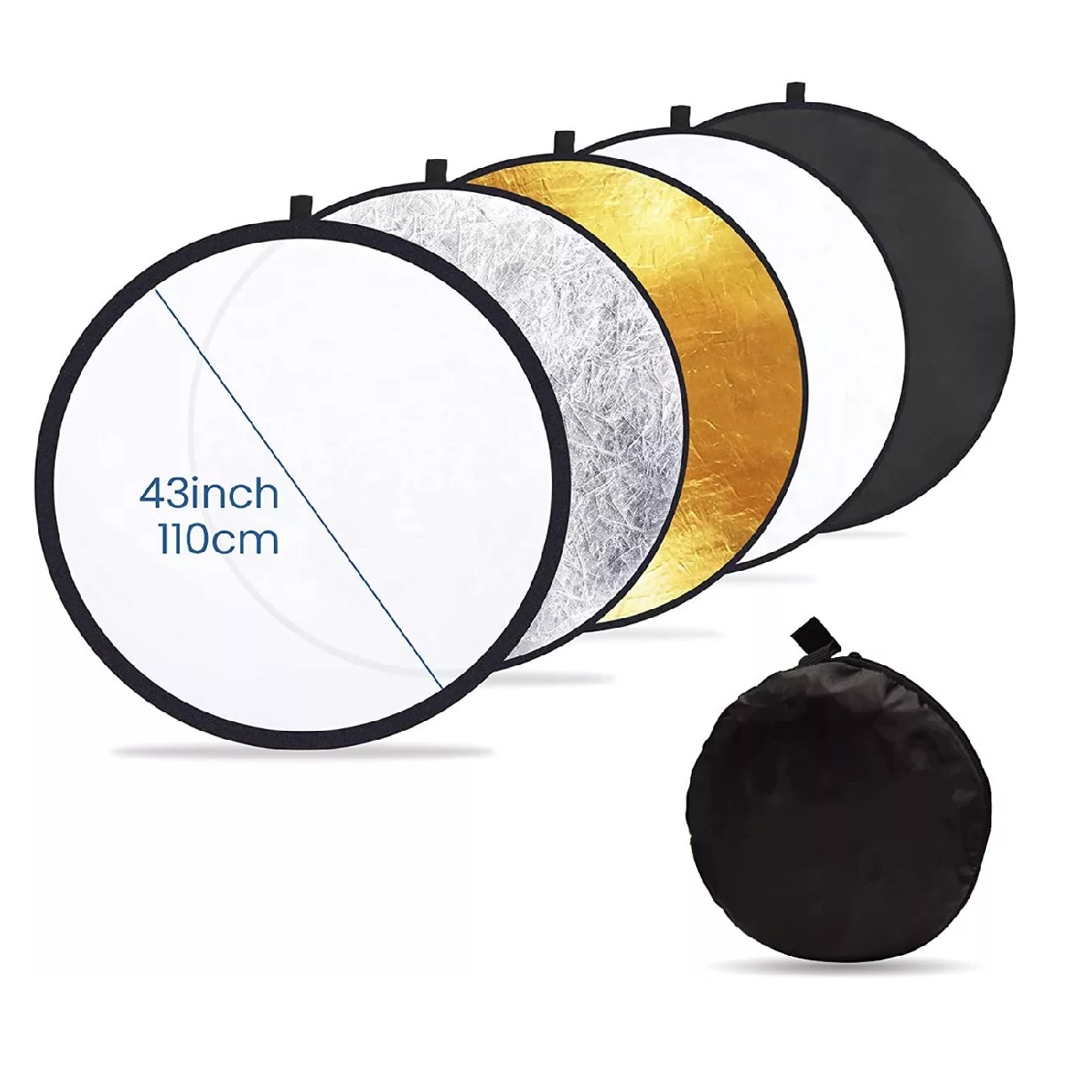 Reflector Rebotador Profesional P/ Fotografía 5 En 1 110 Cm