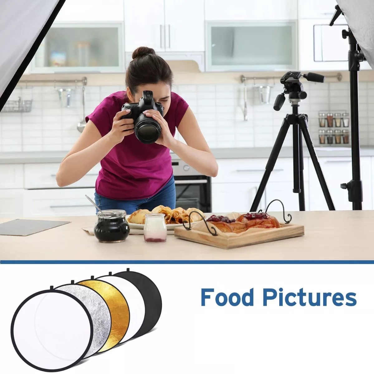 Reflector Rebotador Profesional P/ Fotografía 5 En 1 110 Cm