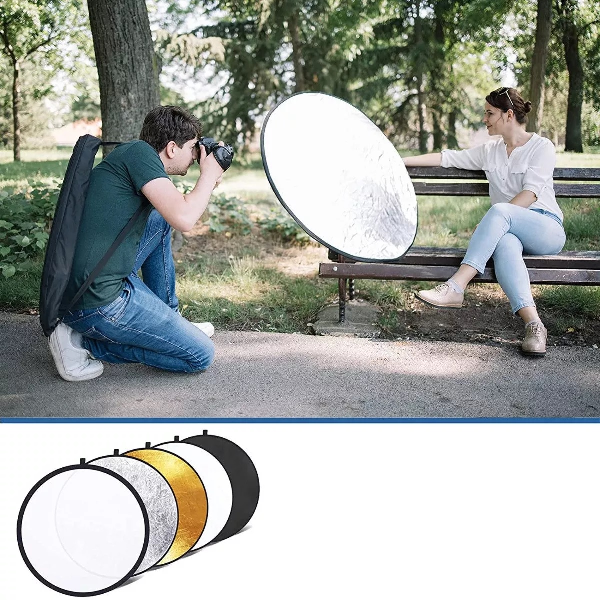 Reflector Rebotador Profesional P/ Fotografía 5 En 1 110 Cm