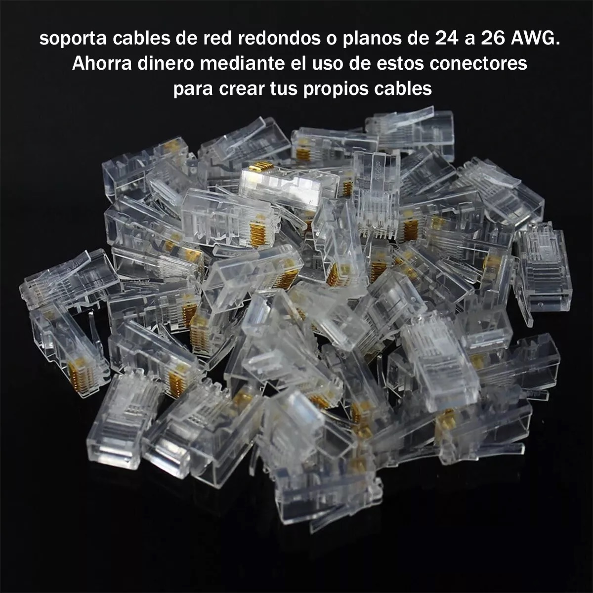 Kit Plug Conector Rj45 Para Cable Red Utp Cat 5e 100 Piezas