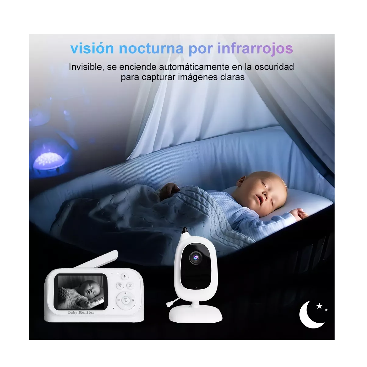 Monitor Para Bebe Inalámbrico Cámara De Seguridad Nocturna