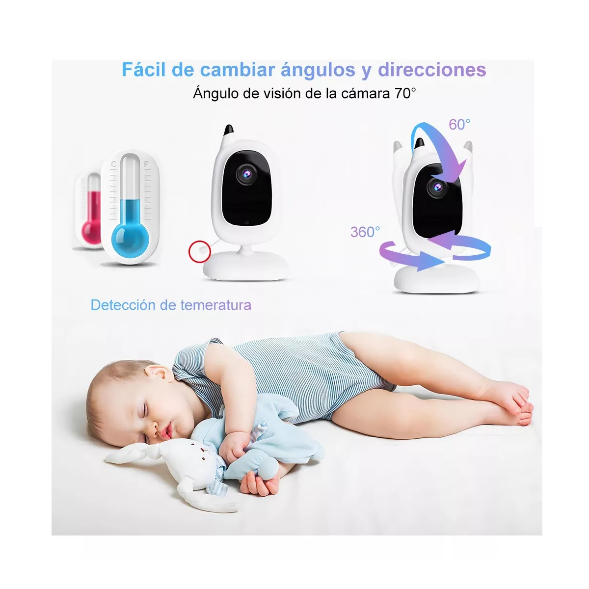 Monitor Para Bebe Inalámbrico Cámara De Seguridad Nocturna