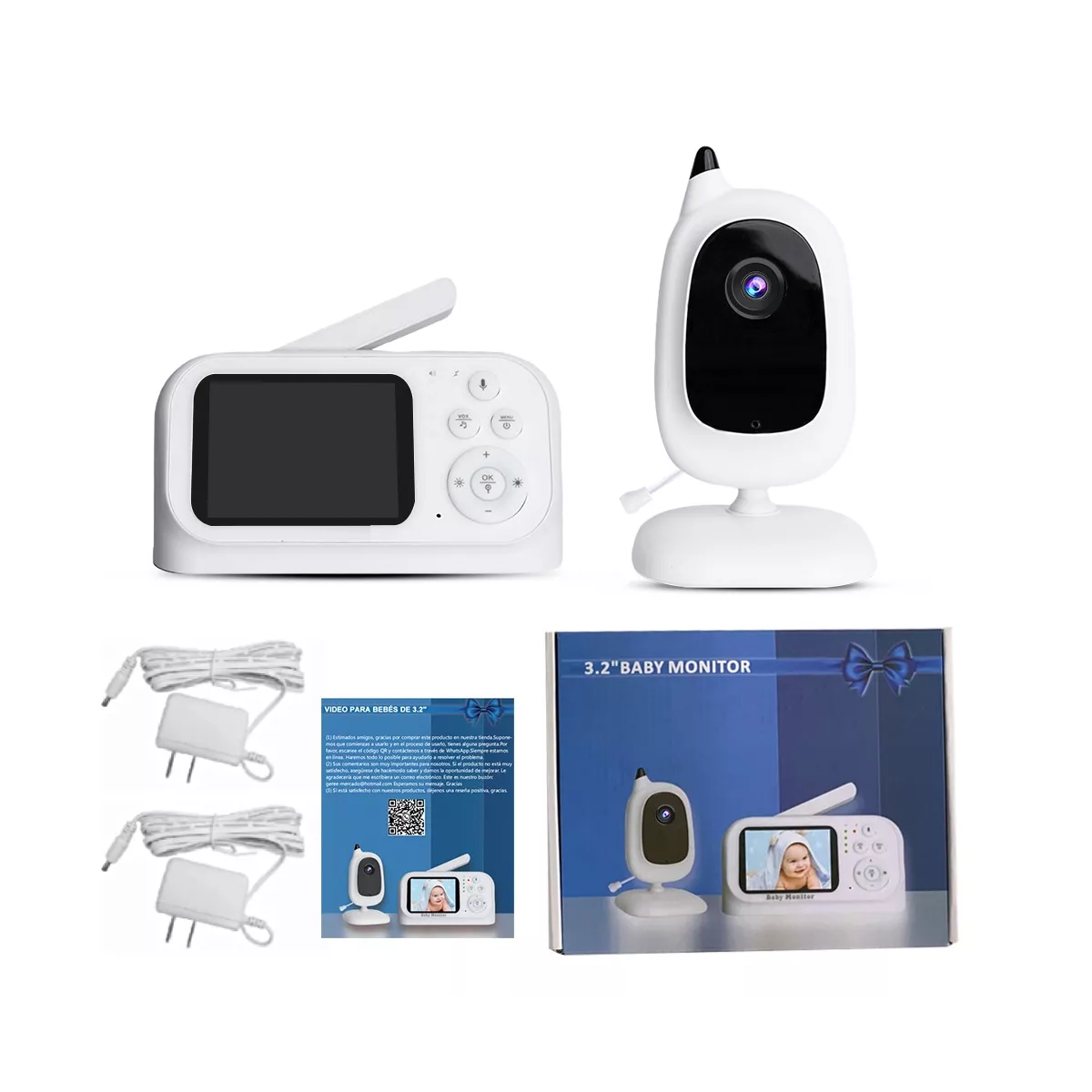 Monitor Para Bebe Inalámbrico Cámara De Seguridad Nocturna