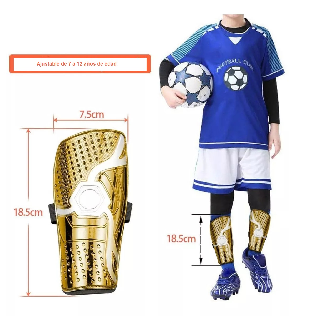 Par De Espinilleras De Fútbol Para Niños Juveniles M