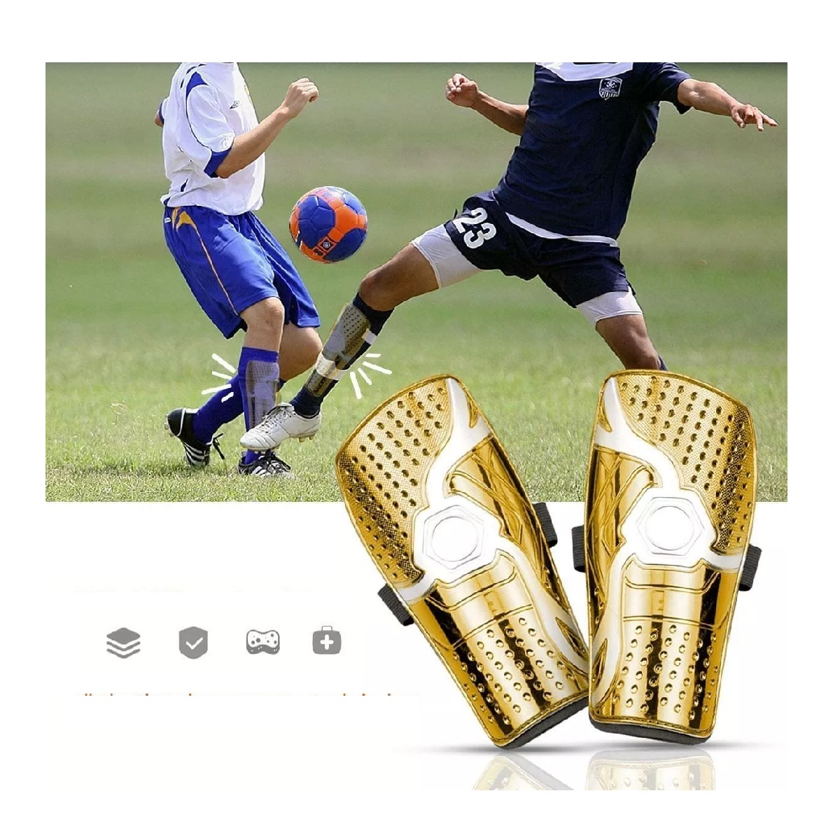 Par De Espinilleras De Fútbol Para Niños Juveniles M