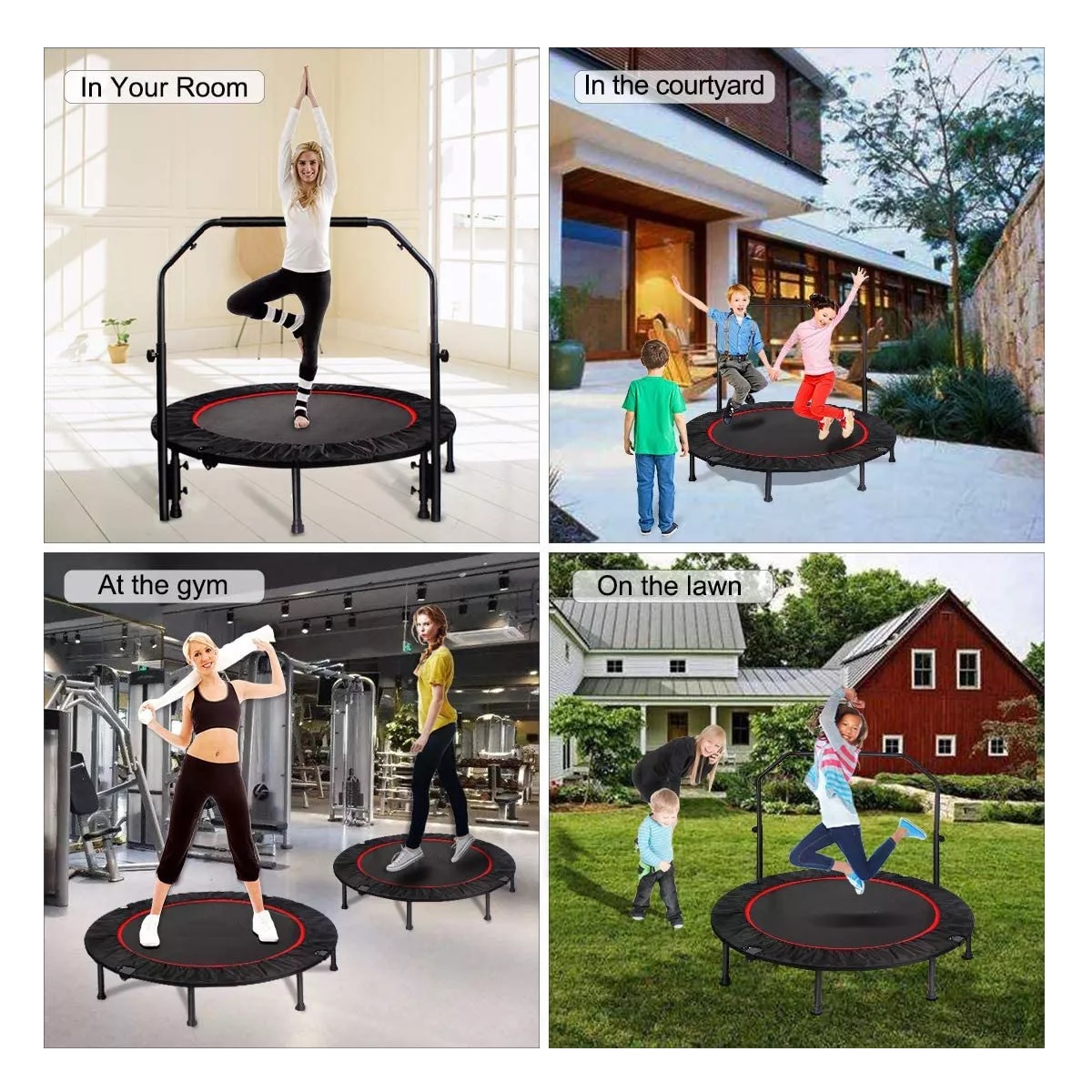 Trampolín Brincolín Aeróbicos Fitness Plegable Ajustable U