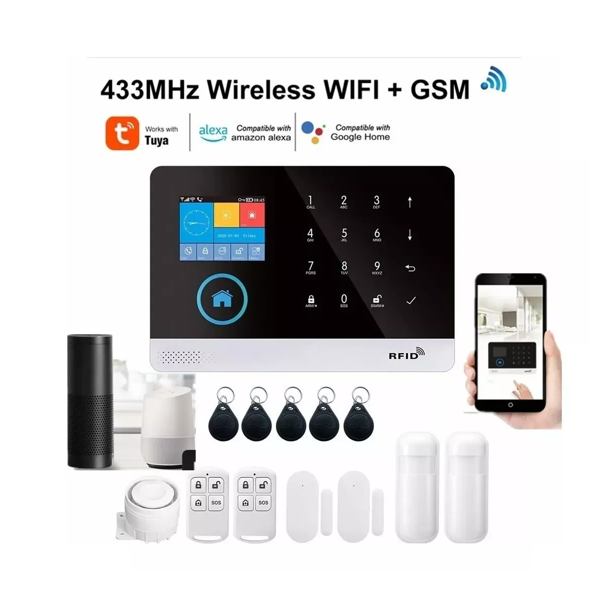 Alarma P/sistema De Seguridad Inalámbrico 433mhz Wifi + Gsm