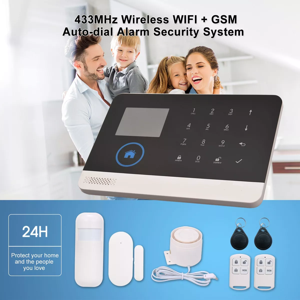 Alarma P/sistema De Seguridad Inalámbrico 433mhz Wifi + Gsm