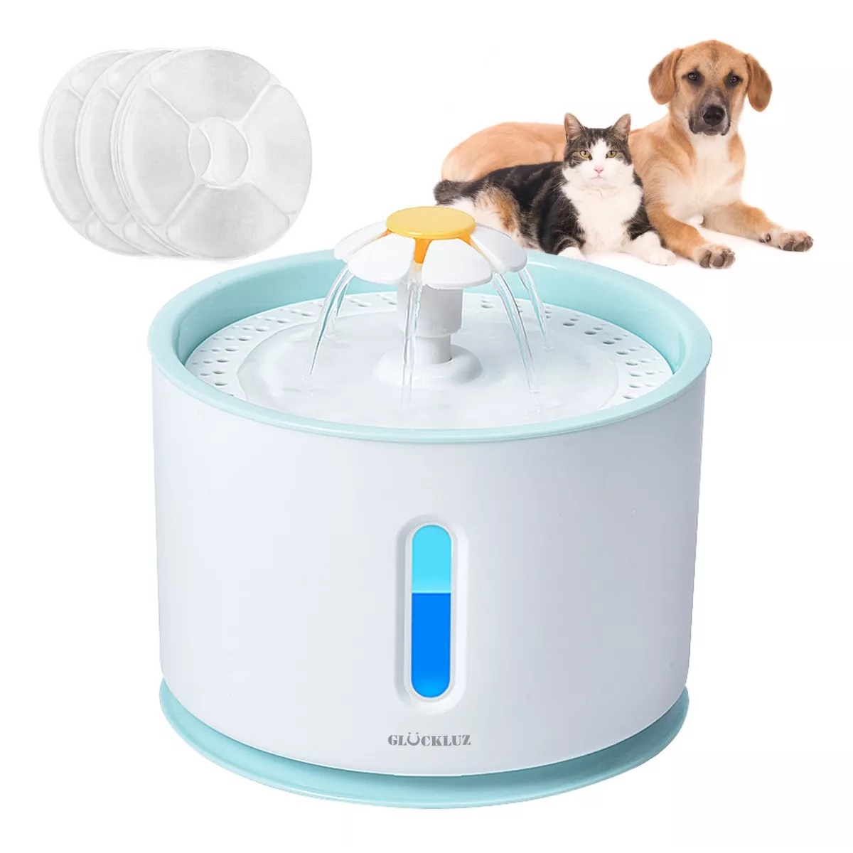 Pets Fuente De Agua Para Gatos Dispensador Mascotas Azul