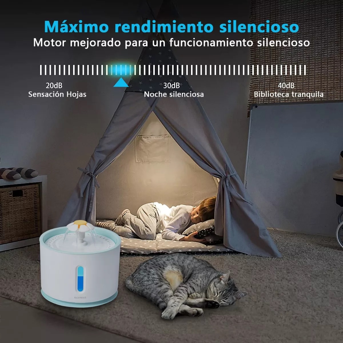 Pets Fuente De Agua Para Gatos Dispensador Mascotas Azul