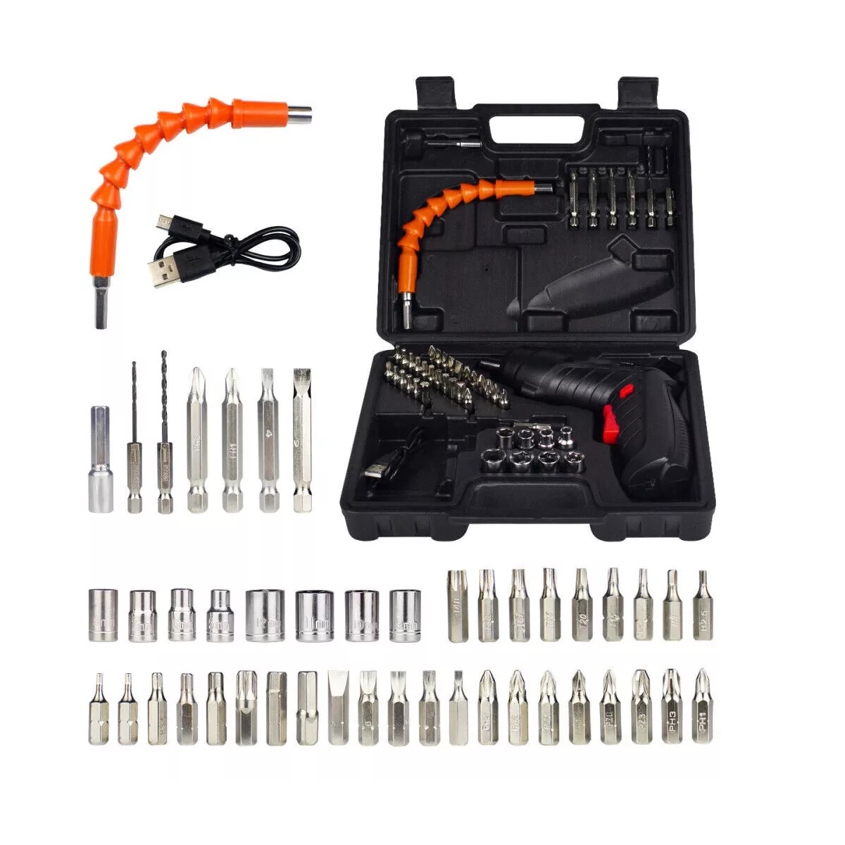 Kit Taladro Desarmador Eléctrico Y Recargable De 3.6v 48 en 1