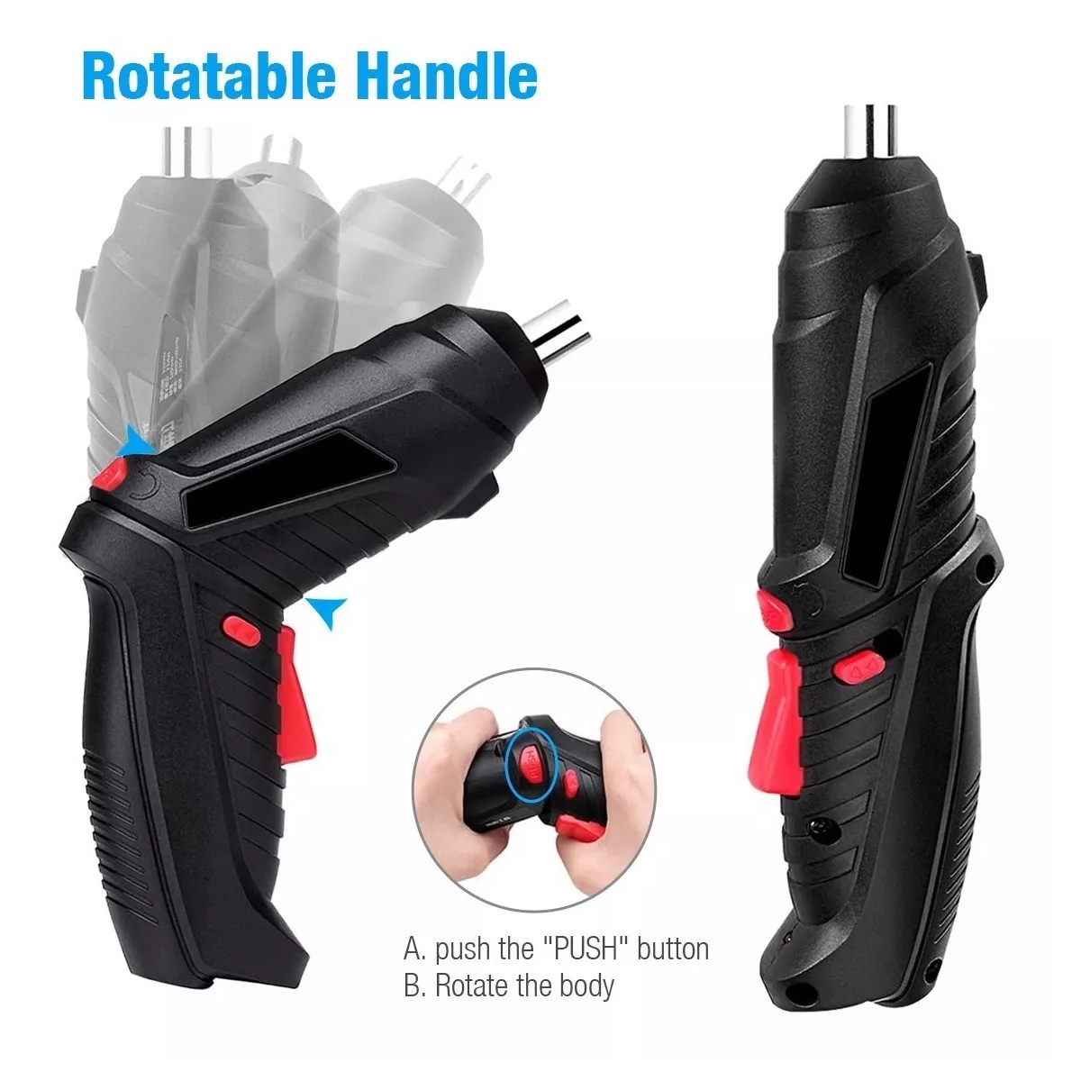 Kit Taladro Desarmador Eléctrico Y Recargable De 3.6v 48 en 1