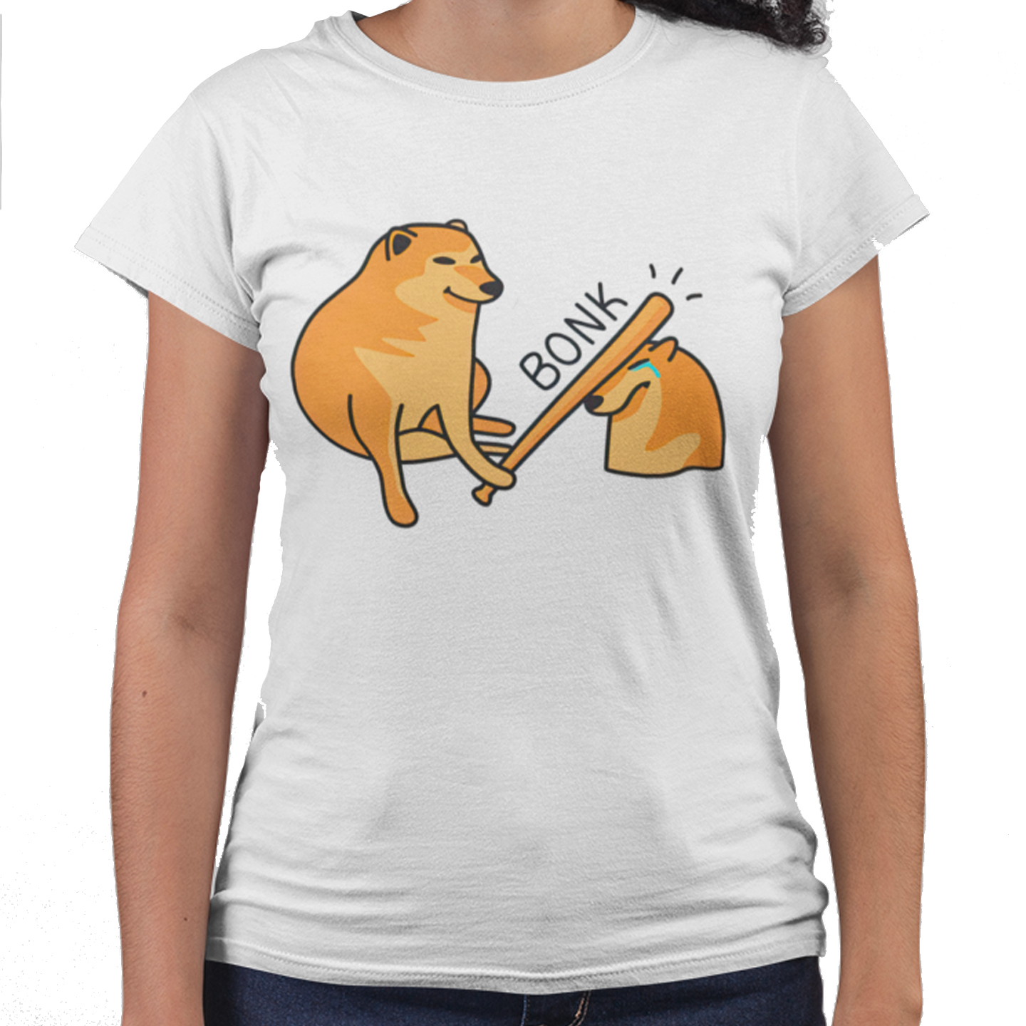 Playera Caballero, Dama y Niño Cheems Bonk Perro Meme