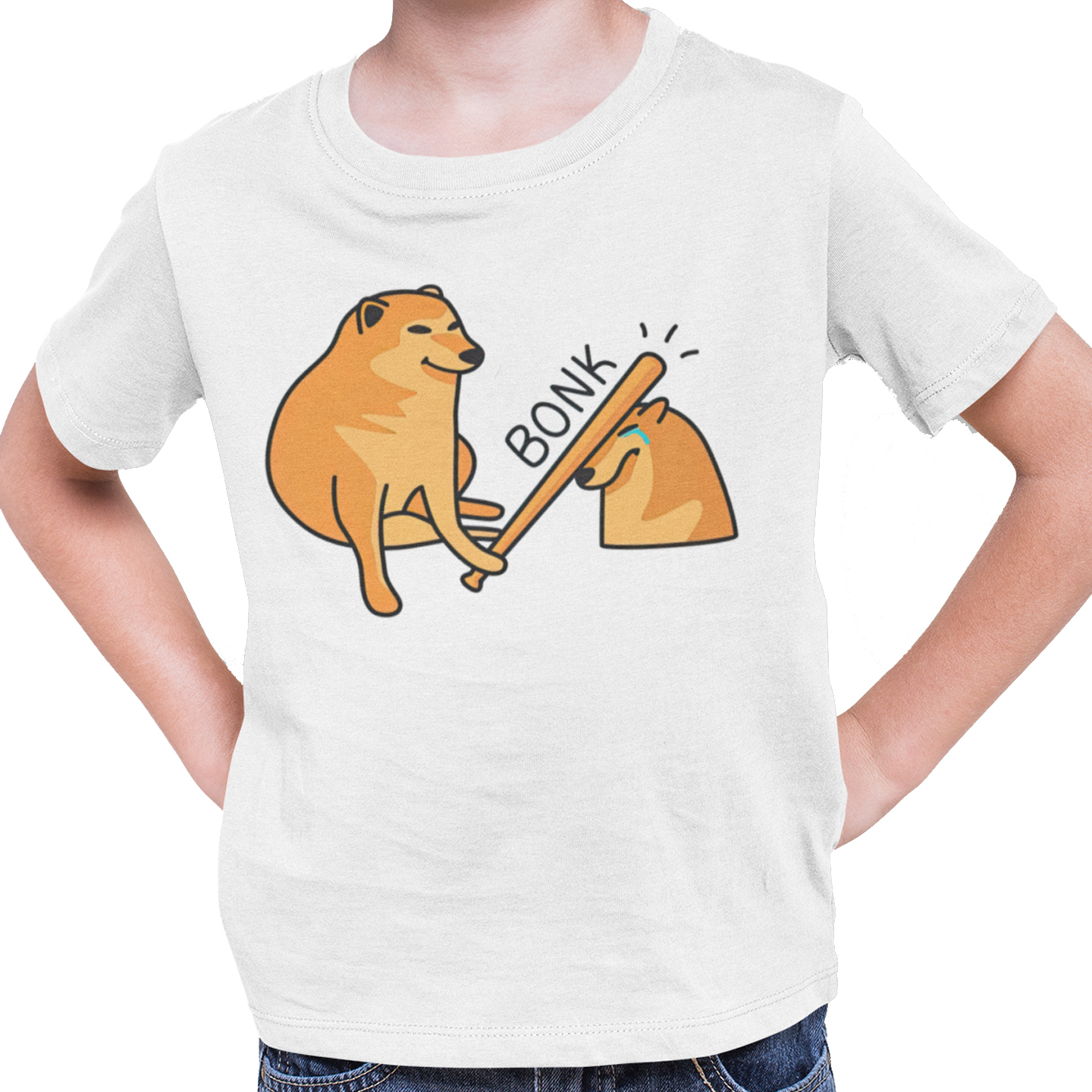 Playera Caballero, Dama y Niño Cheems Bonk Perro Meme