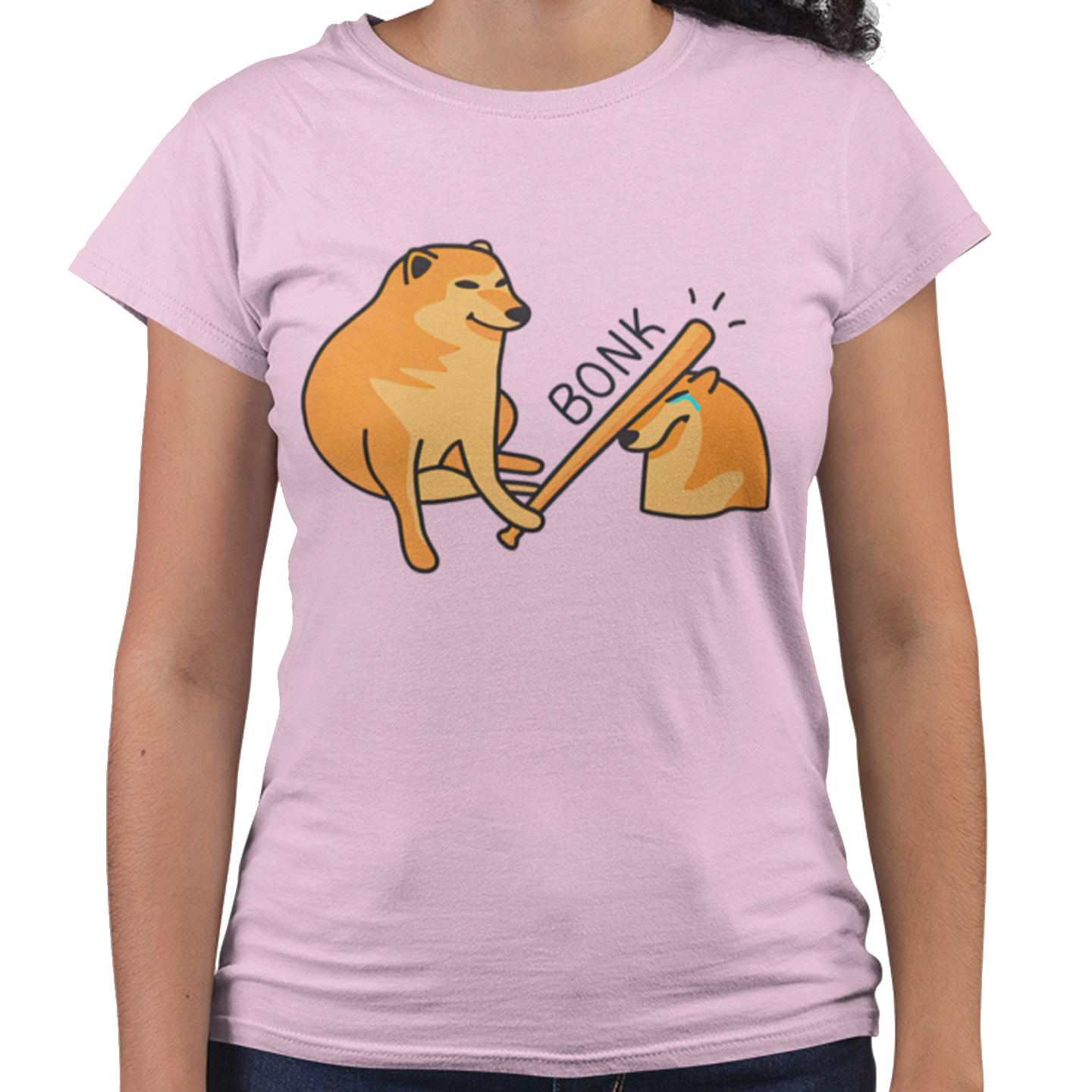 Playera Caballero, Dama y Niño Cheems Bonk Perro Meme