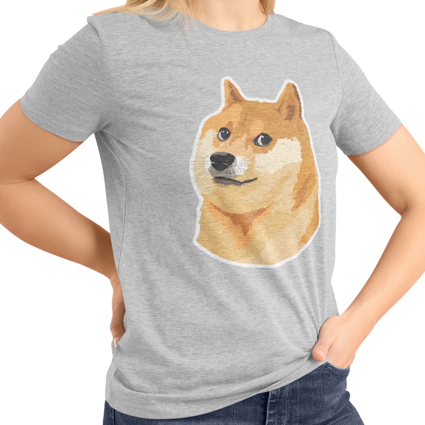 Playera Caballero, Dama y Niño Cheems Doge Perro Meme