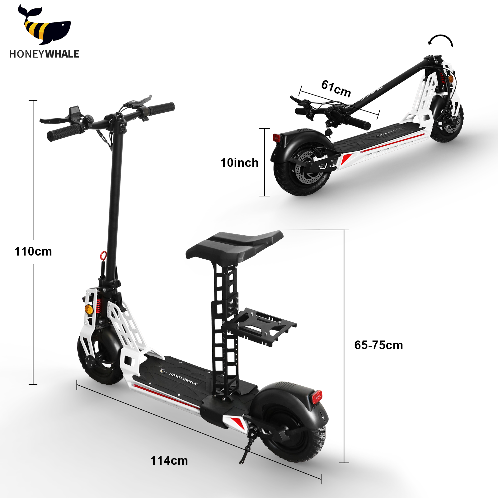 Scooter Eléctrico Honey Whale X1 Blanco