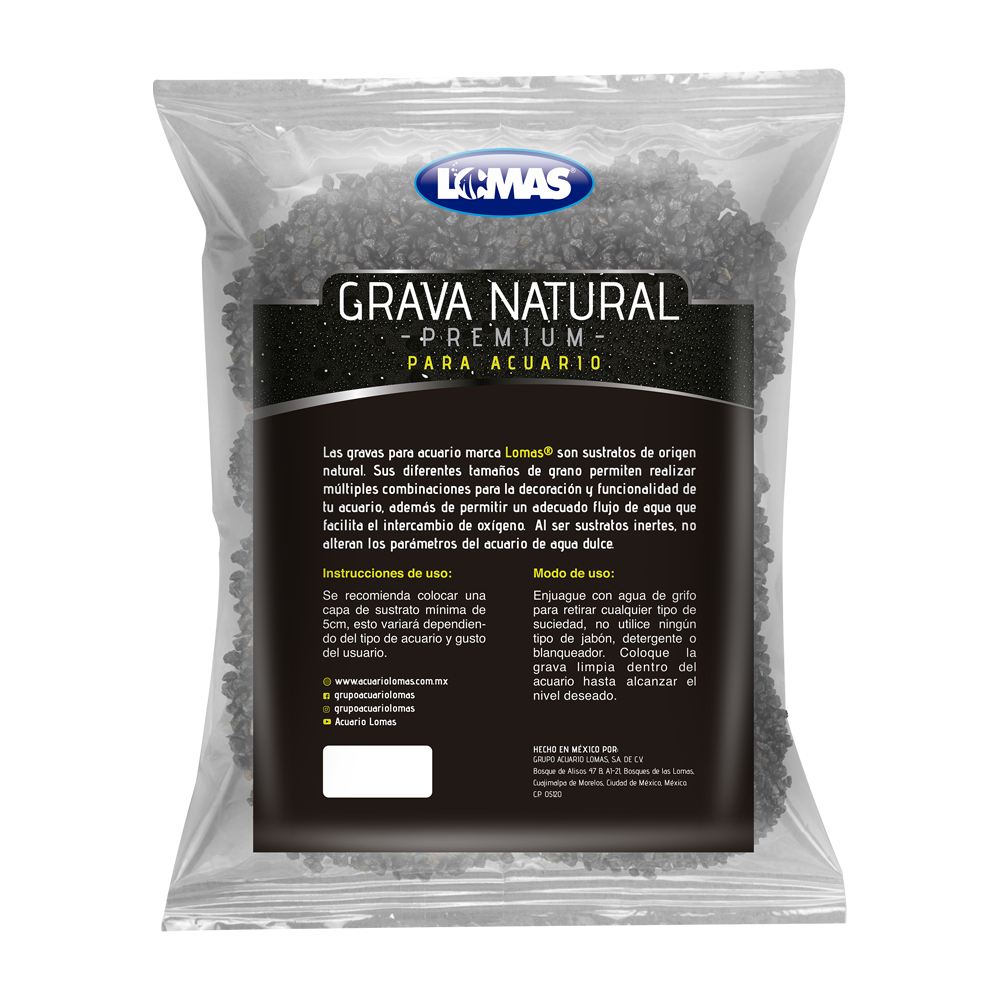 GRAVA PARA ACUARIO MARMOL NEGRO OBSIDIANA 3 KG