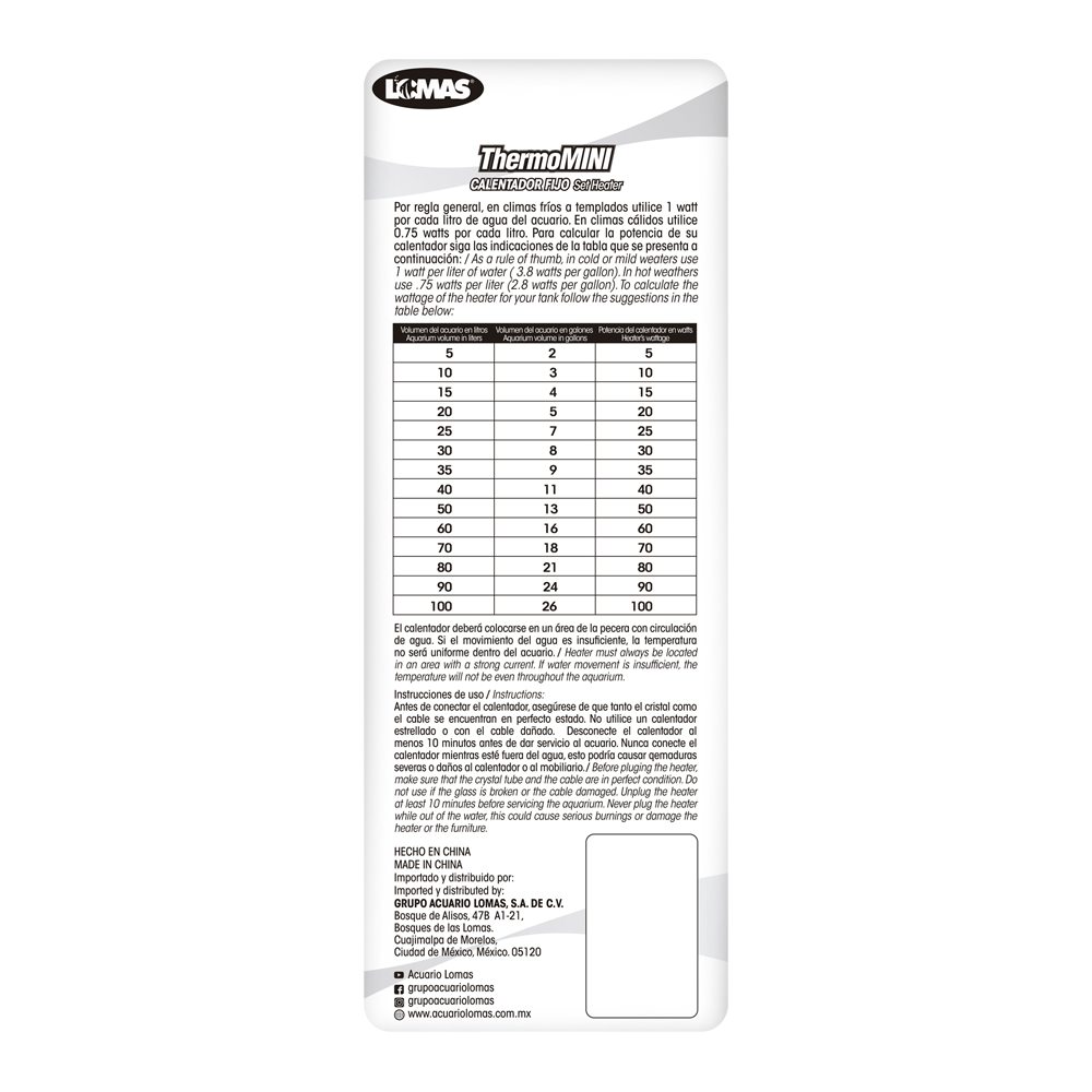 CALENTADOR FIJO THERMO MINI 5 W