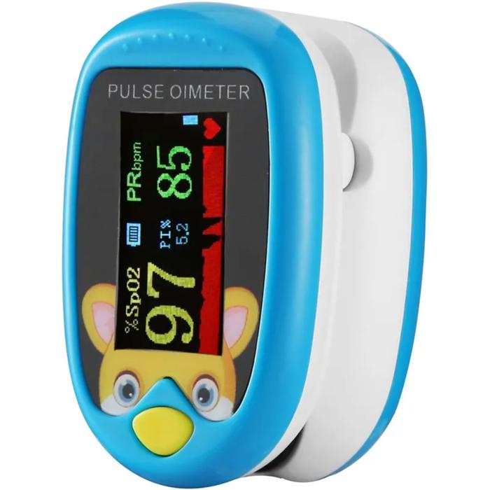 Oxímetro azul MXOKB-001-30 1Pza Azul Rango de Medición 70porciento -99porciento Spo2 30 a 240BPM mas menos 1BPM o mas menos 1porciento PR, OxiKidBlue