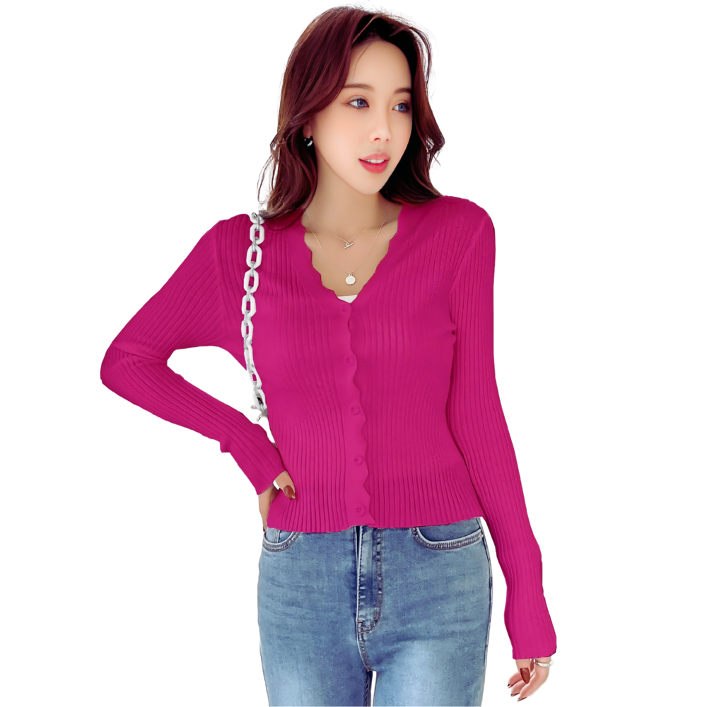 Sueter De Mujer Manga Larga Sueteres Botones Sweaters Punto