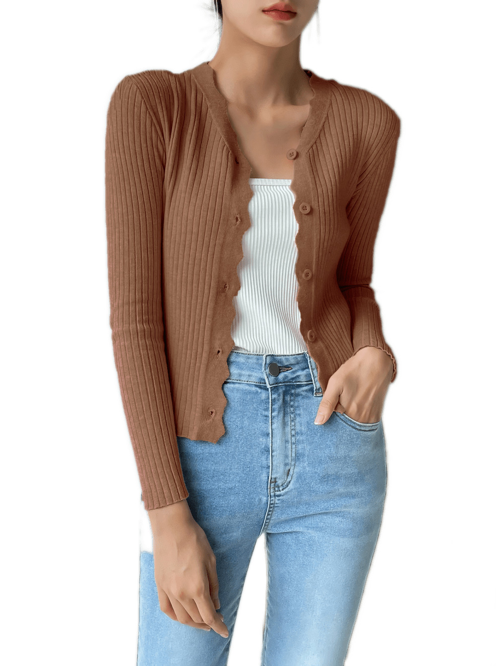 Sueter De Mujer Manga Larga Sueteres Botones Sweaters Punto