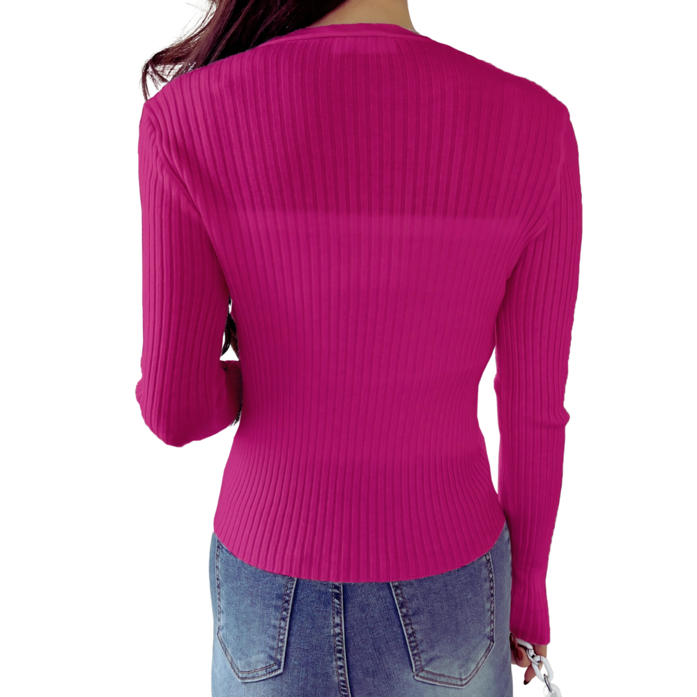 Sueter De Mujer Manga Larga Sueteres Botones Sweaters Punto