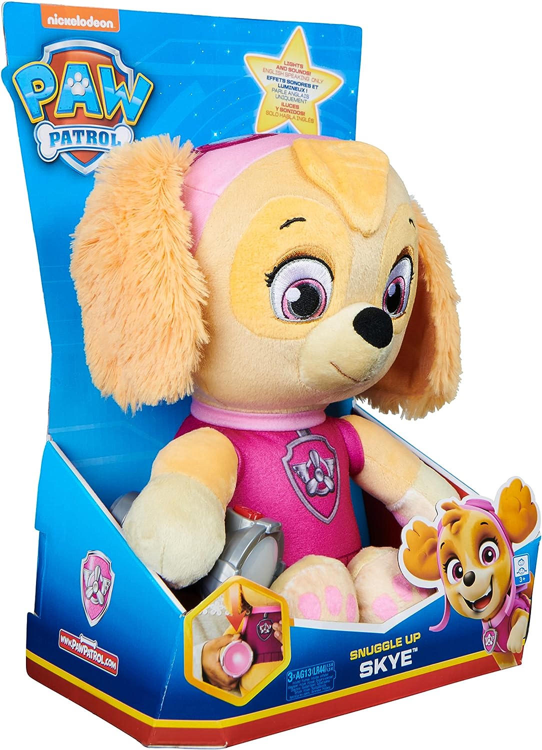 Paw Patrol Snuggle Up Peluche Skye Con Sonido Y Linterna