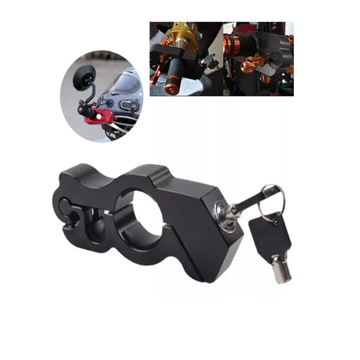 Candado antirrobo manillar motocicleta freno tambor vehículo eléctrico negro seguro portátil