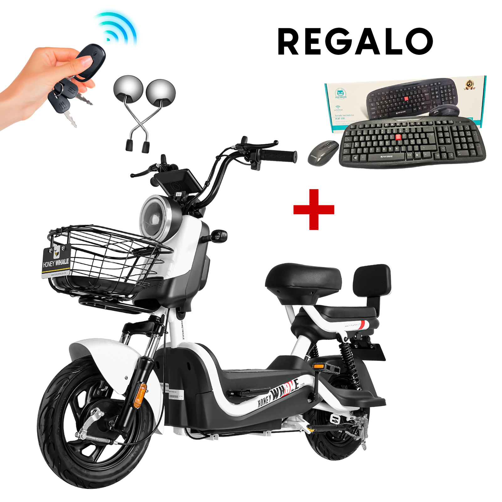 Motobici eléctrica Honey Whale U3S Blanco.