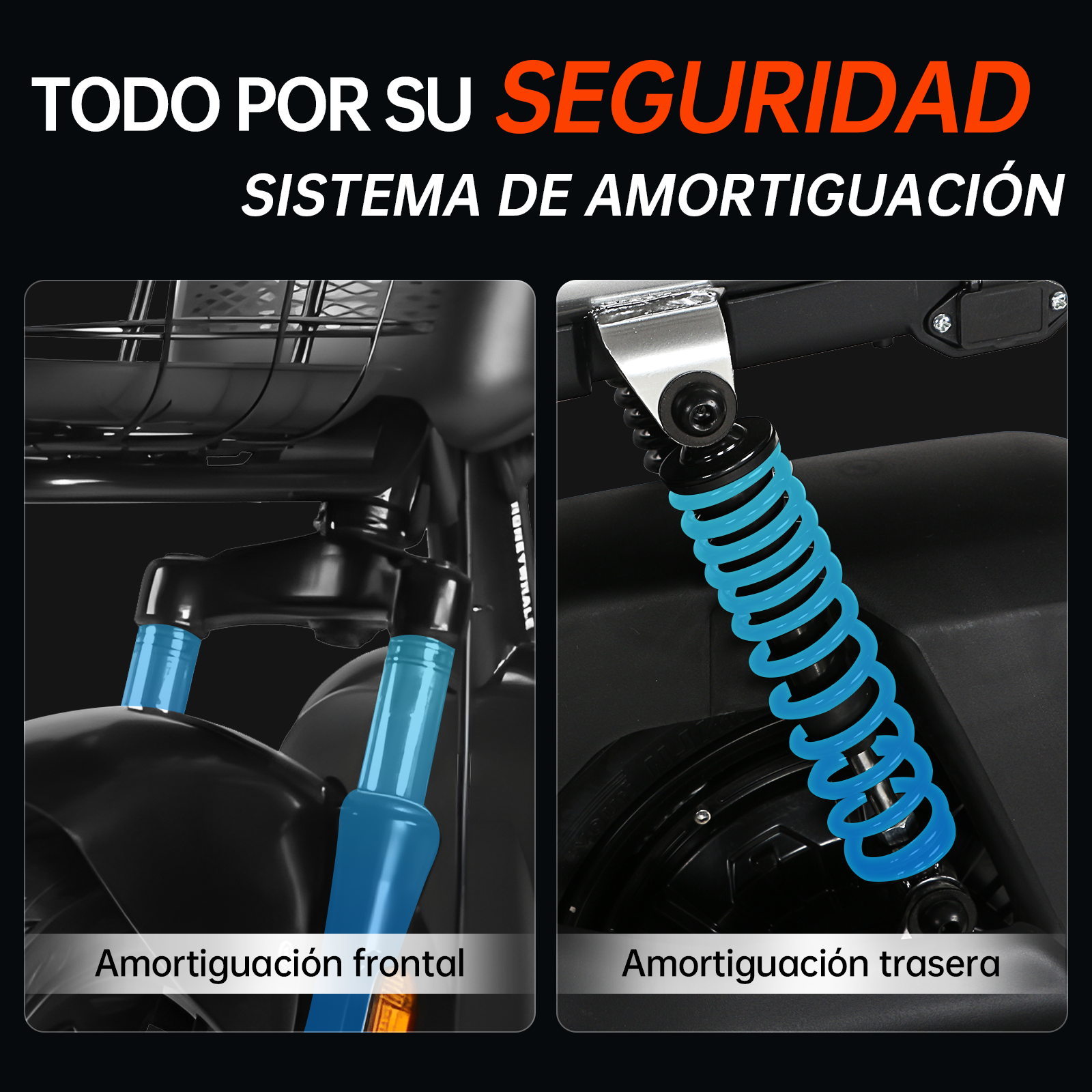 Motobici eléctrica Honey Whale U3S Negro.