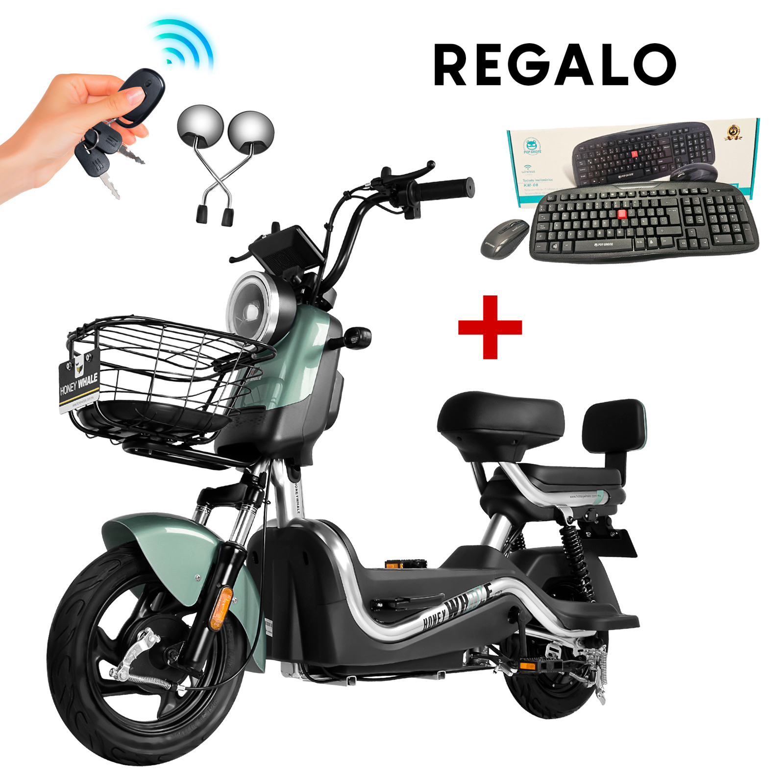 Motobici eléctrica Honey Whale U3S Verde.