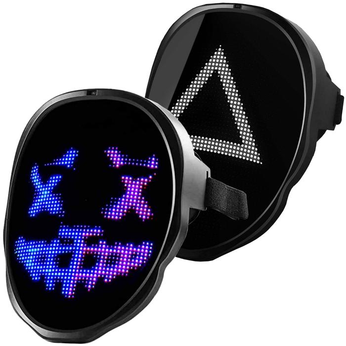 Mascarilla para la Cara Inteligente MXMKL-002-10 2 pzas, 22x18x5 cm Máscara Led Plástico ABS con lente de PVC y Silicona, MaskLed