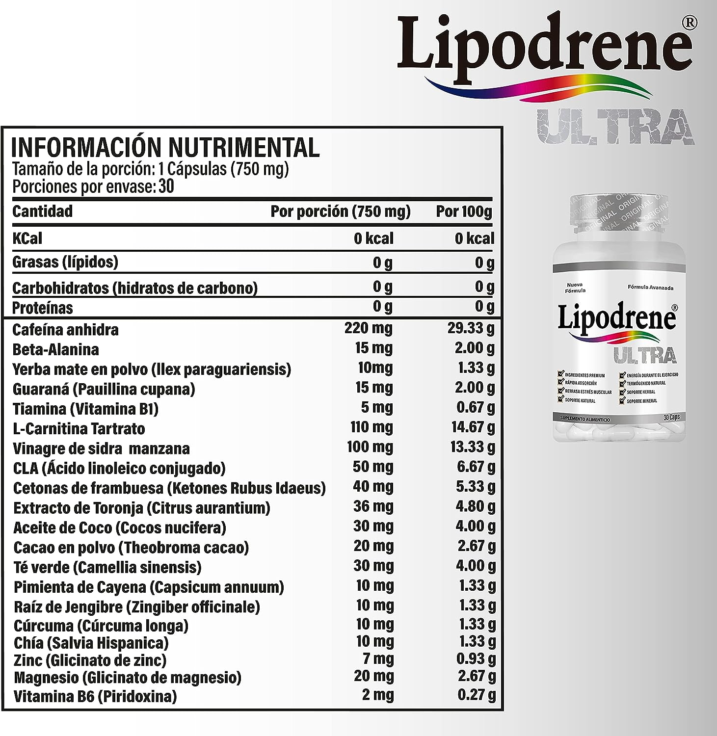 Lipodrene Ultra 30 cápsulas