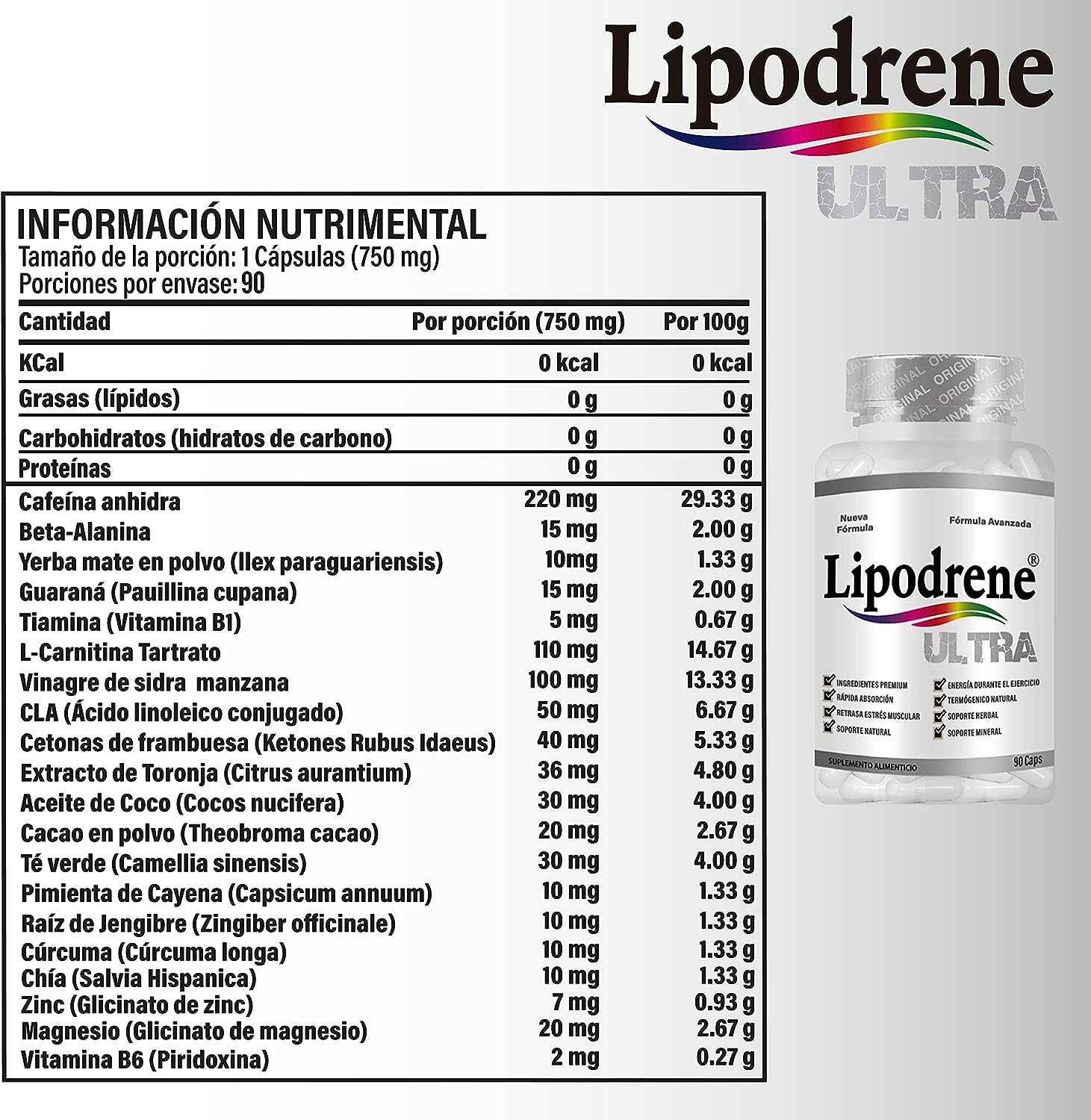 Lipodrene Ultra 90 cápsulas