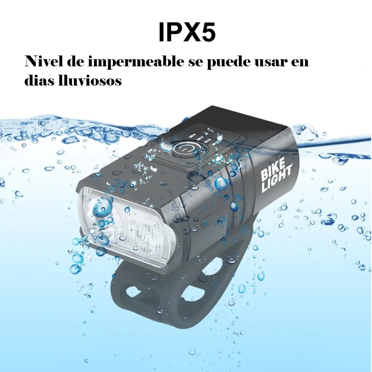 Luz bicicleta USB recargable luces LED bicicleta 6 modos linterna faro lámpara delantera