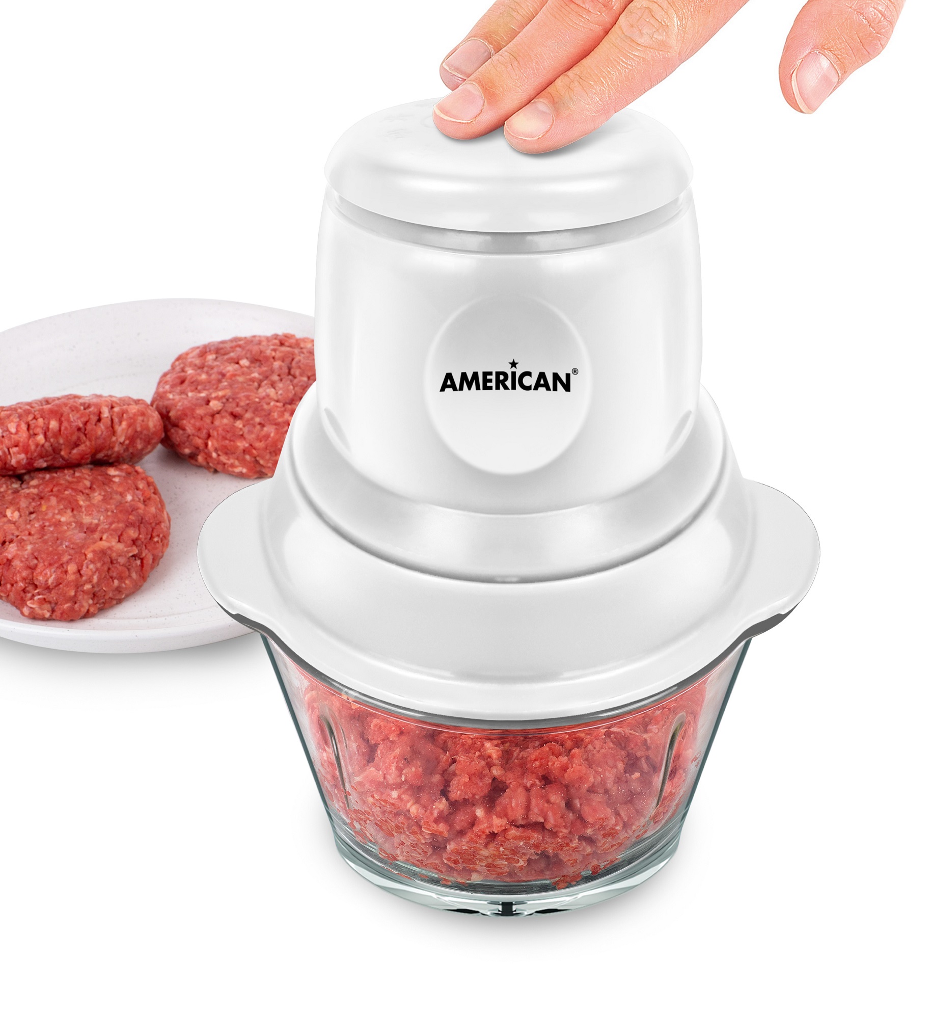 Picador de Alimentos American 9501 1.8 L Cuchillas de Acero Inox Blanco