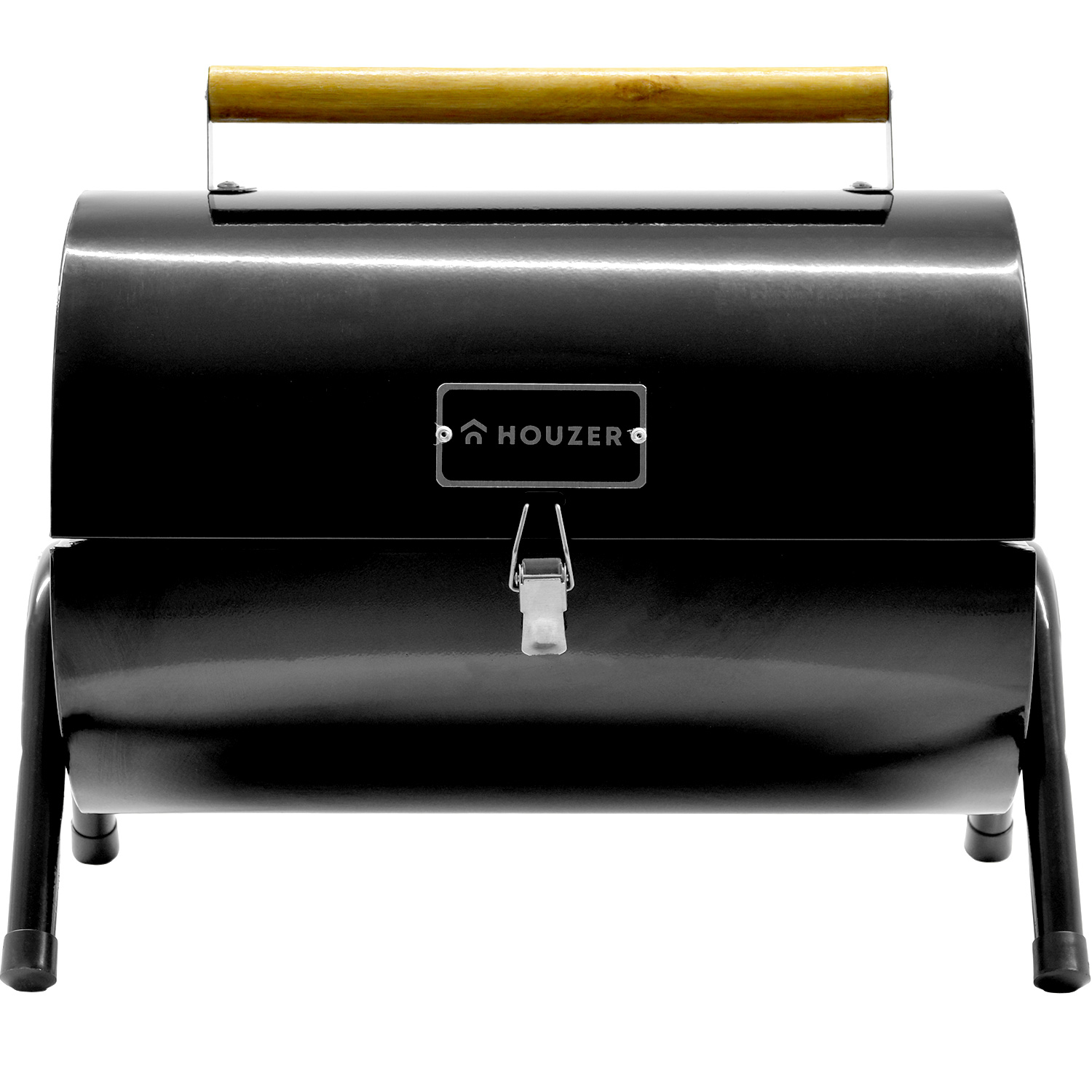 Asador Carbon Portatil Tipo Barril Negro 2 Parrillas 42x35