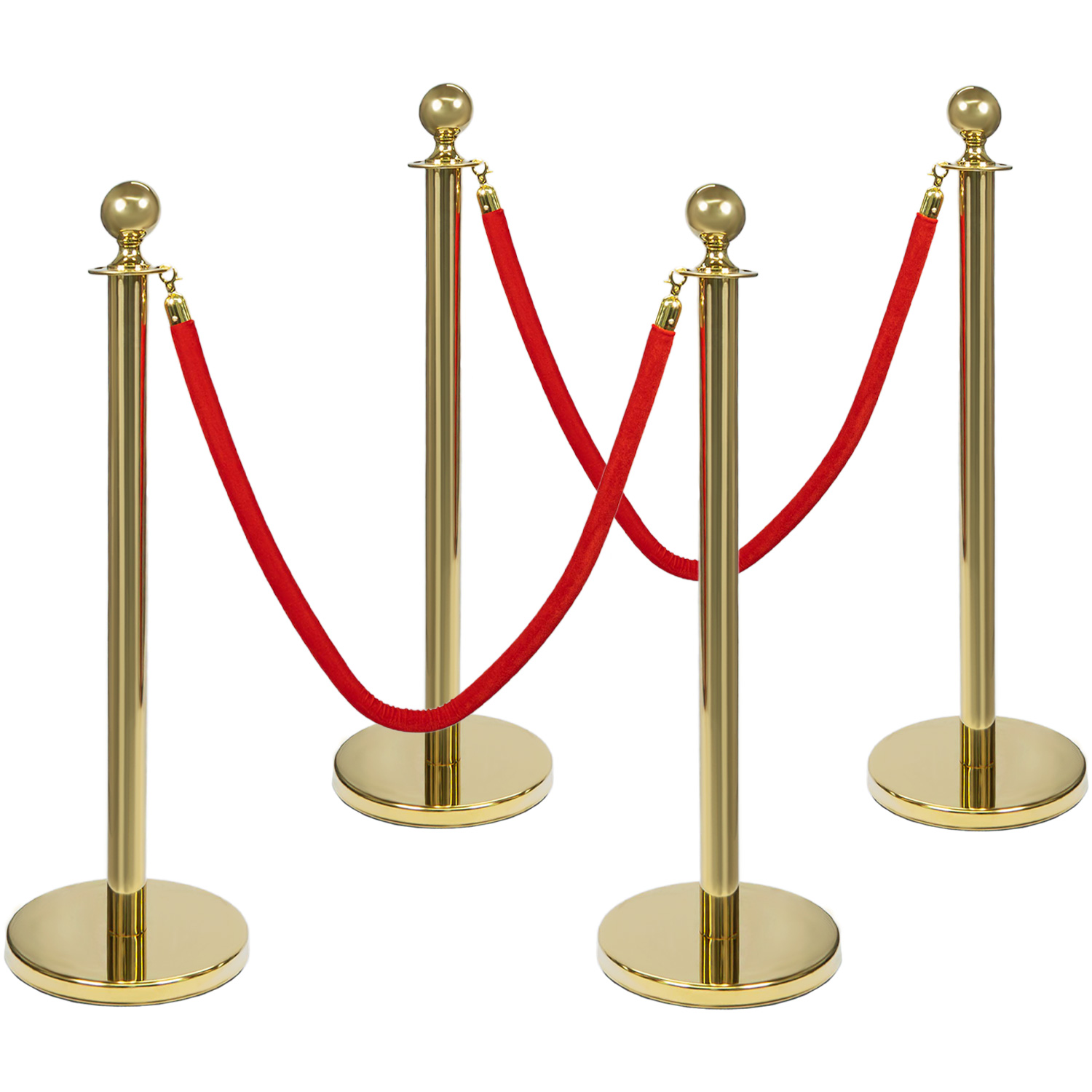 4 Postes Delimitadores Unifila Separador Con Cuerdas 1.5m