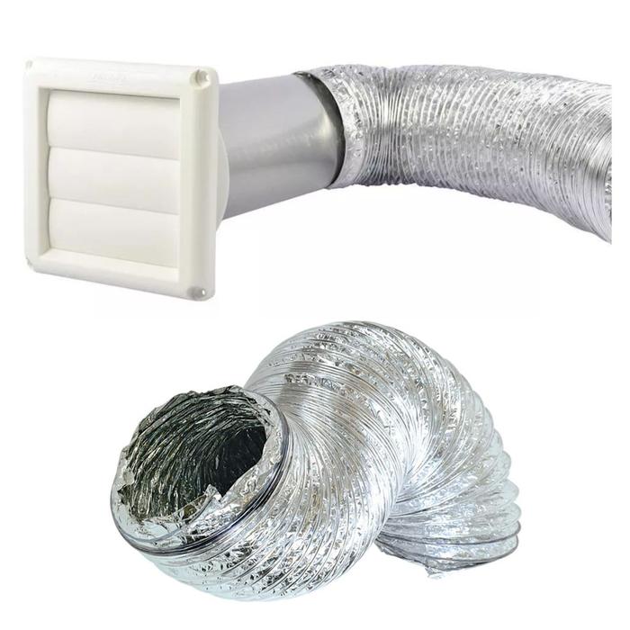 Ducto Manguera Foil Aluminio MXFXA-004-2 10" Diámetrox762cm -29a121C doble pelicula y resorte Flexibilidad Alta FlexoAir