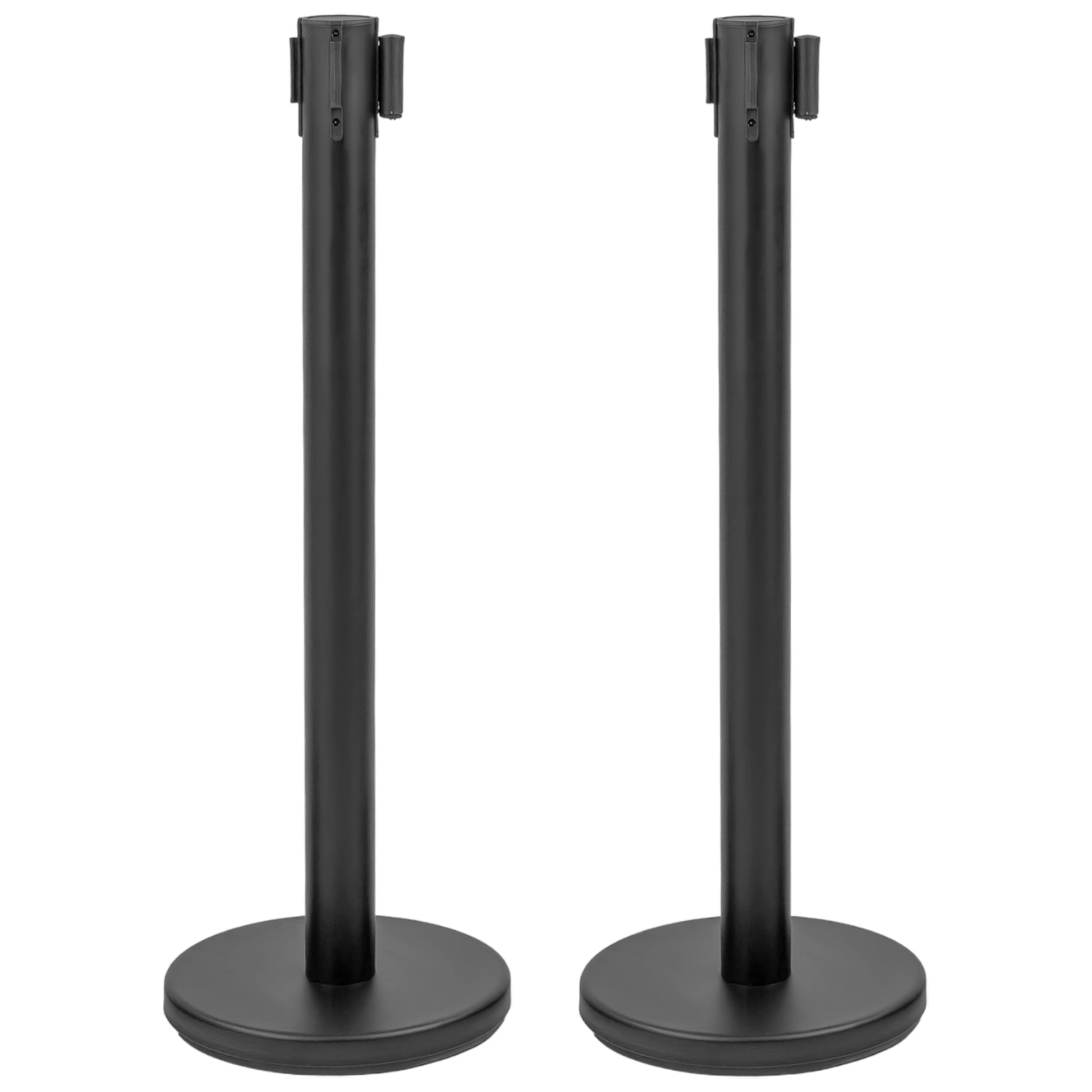 Postes Delimitadores Unifila Cinta Retractil Negra Fila 2pz