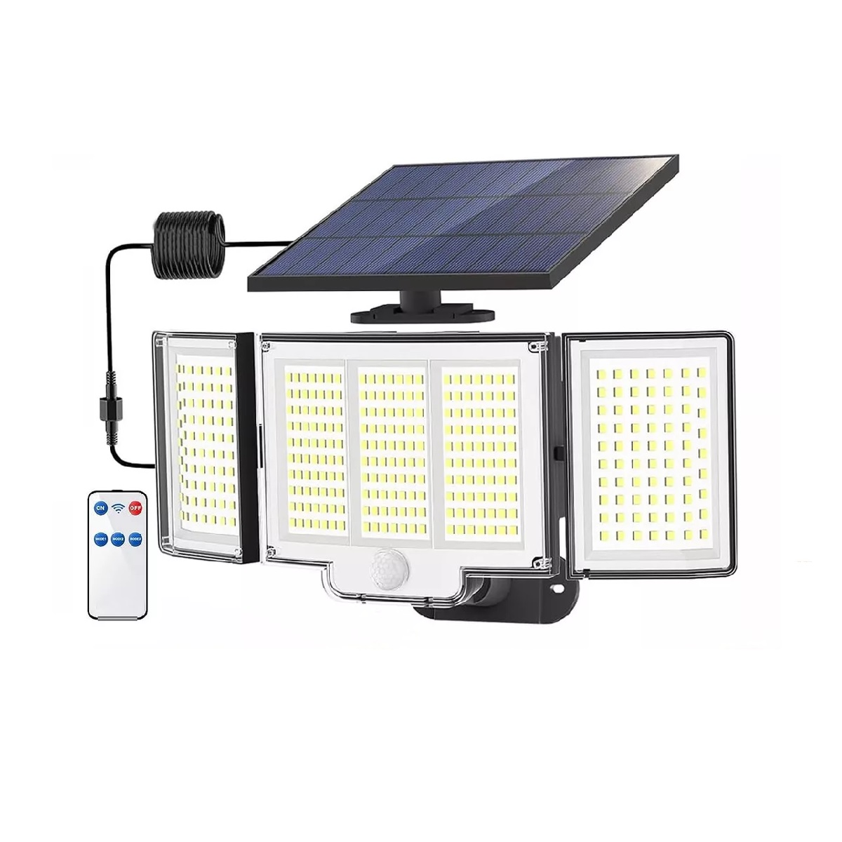 Lámpara Solar Exterior Jardín De Pared Sensor Luz 260 Led 