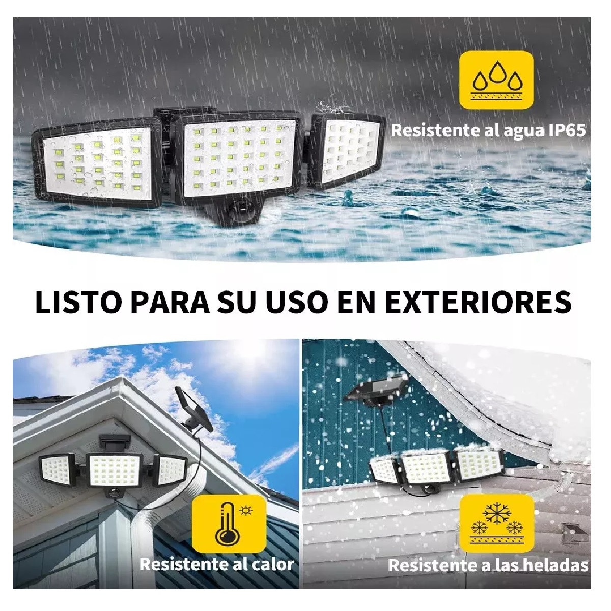 Lámpara Solar Exterior Jardín De Pared Sensor Luz 260 Led 