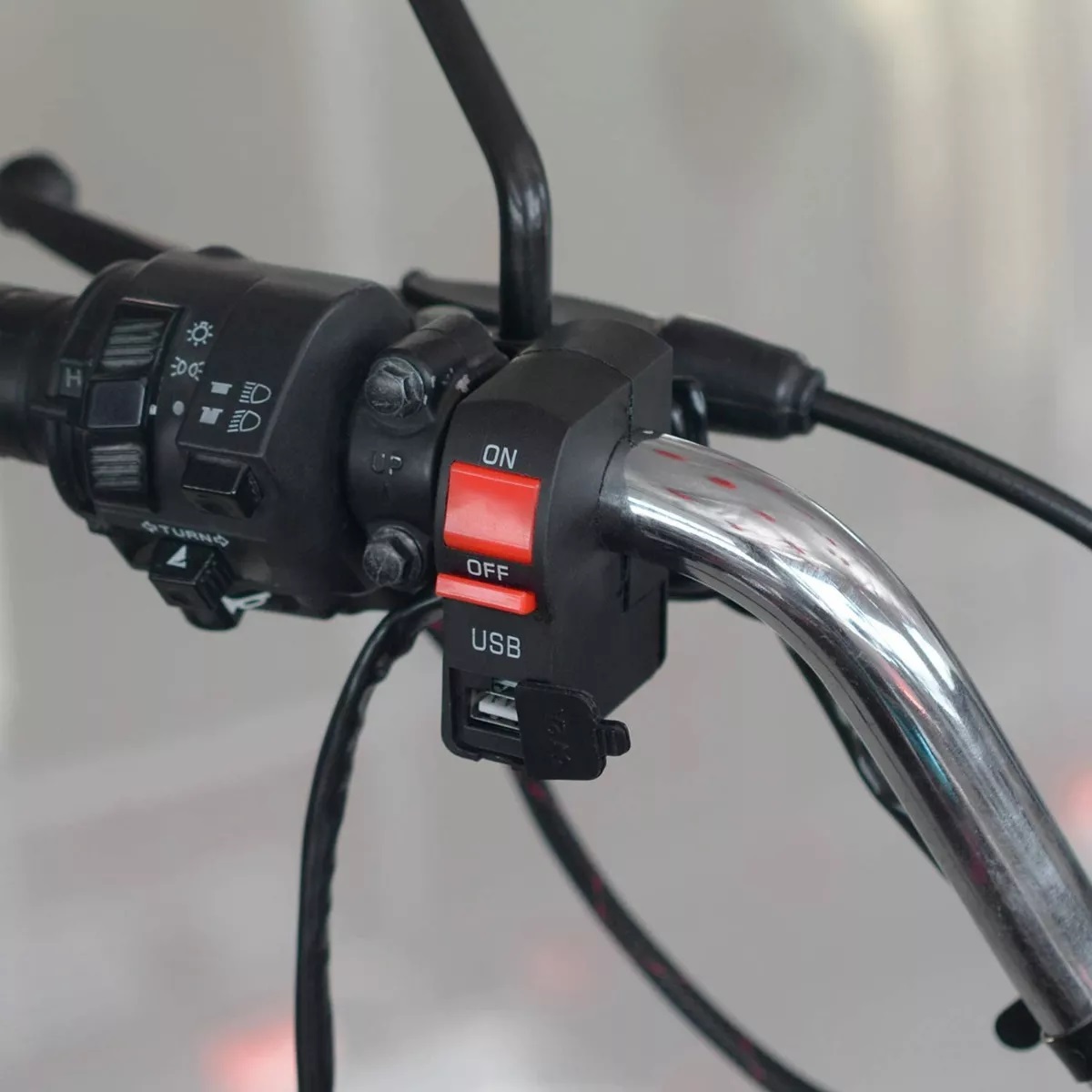 Cargador Usb Moto Apagador Luces Con Switch Corta Corriente